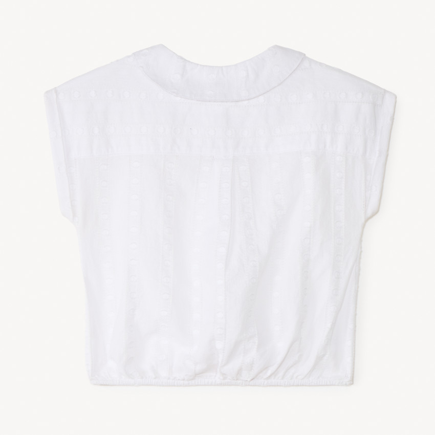 Camisa con cuello Peter Pan atada a la cintura para bebé niña 