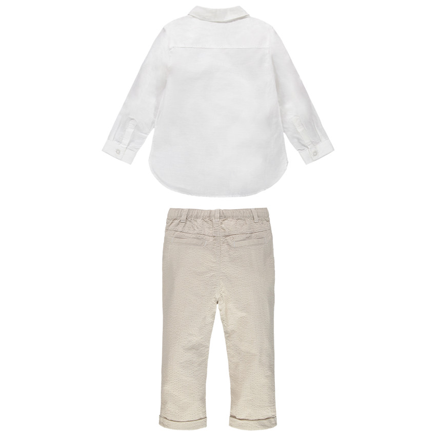 Conjunto de camisa lisa y pantalón de algodón 