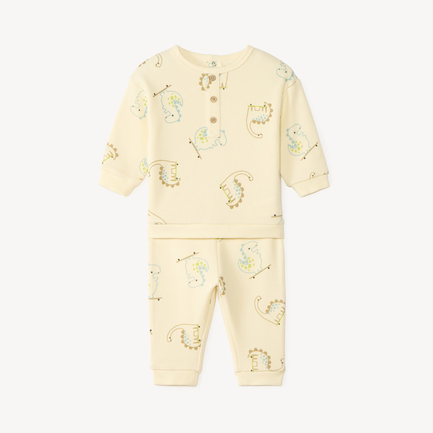 Conjunto de chándal con estampado de dino para bebé niño 
