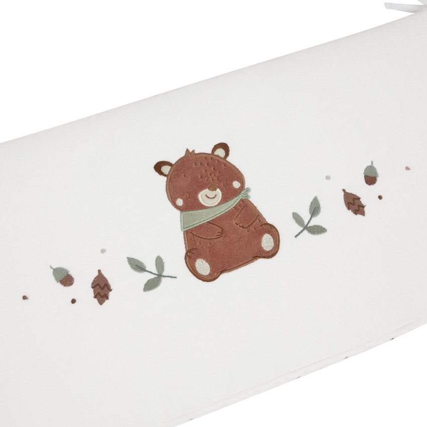 Chichonera de 3 paneles doble cara en terciopelo Rey de los Bosques crudo 