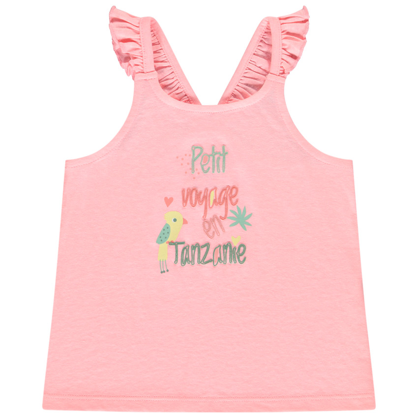 Camiseta sin mangas con volantes puff print Tanzanie para bebé niña 