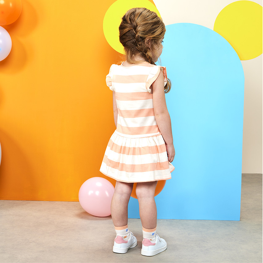 Vestido de manga corta a rayas con estampado de Minnie Disney para bebé niña 
