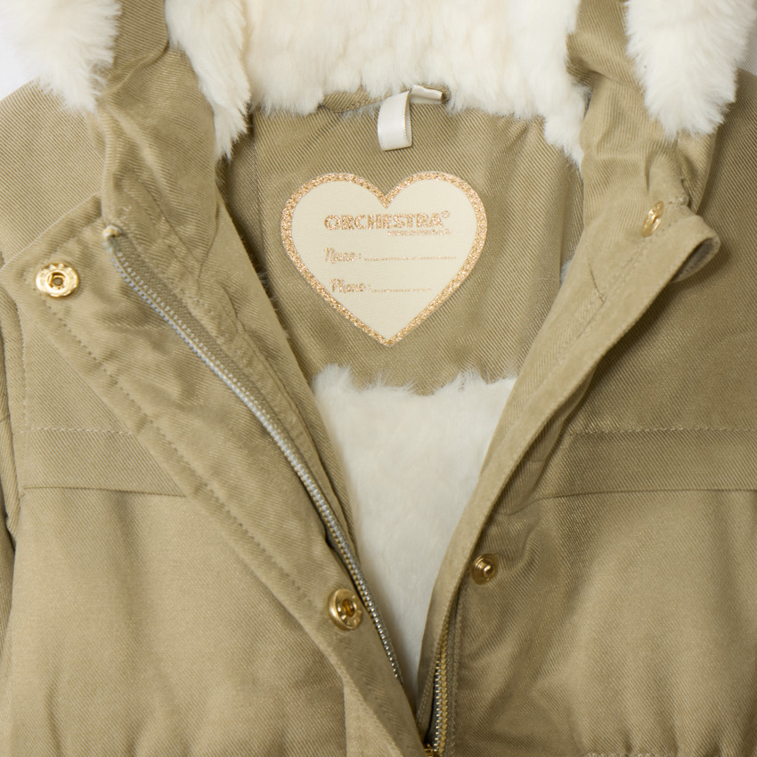 Parka para bebé niña especial frío intenso con capucha forrada en sherpa 