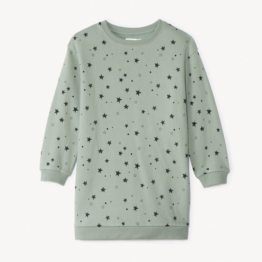 Vestido de felpa con estampado de estrellas para niña 