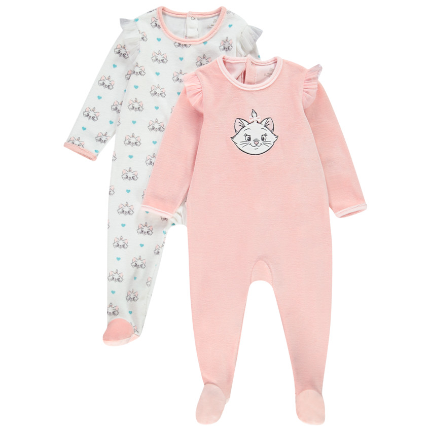 Pack de 2 peleles de terciopelo Marie Aristochats Disney para niña. 