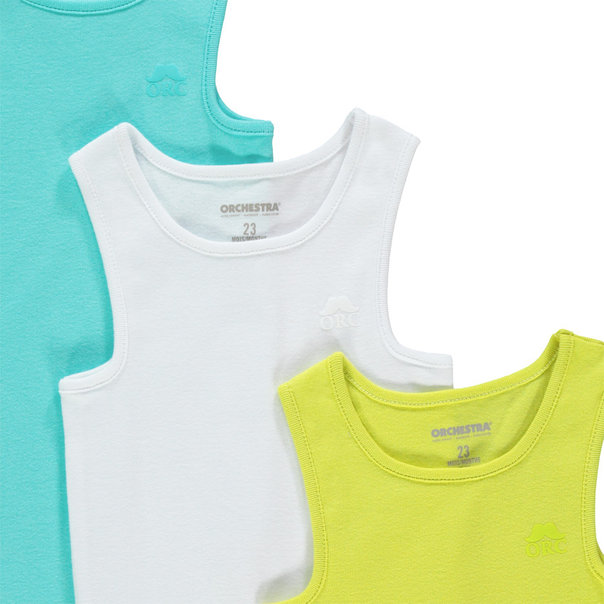 Pack de 3 bodies sin mangas de algodón para bebé niño con logo estampado.  Additional Pack de 3 bodies sin mangas de algodón para bebé niño con logo estampado.
