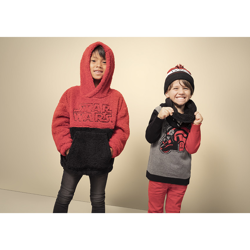 Sweat en sherpa bicolore avec broderie Star Wars 