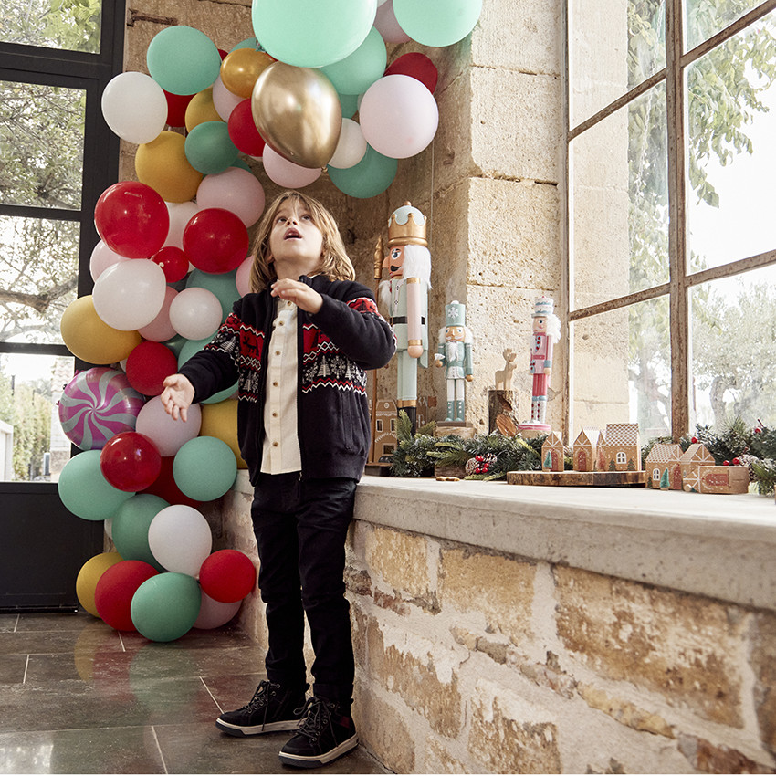 Camisa de manga larga con pajarita desmontable para niño 