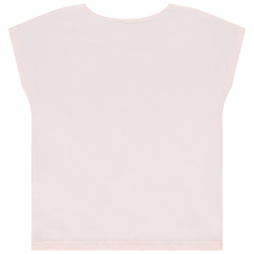 Camiseta de manga corta con flores efecto pétalos 3D para niña 