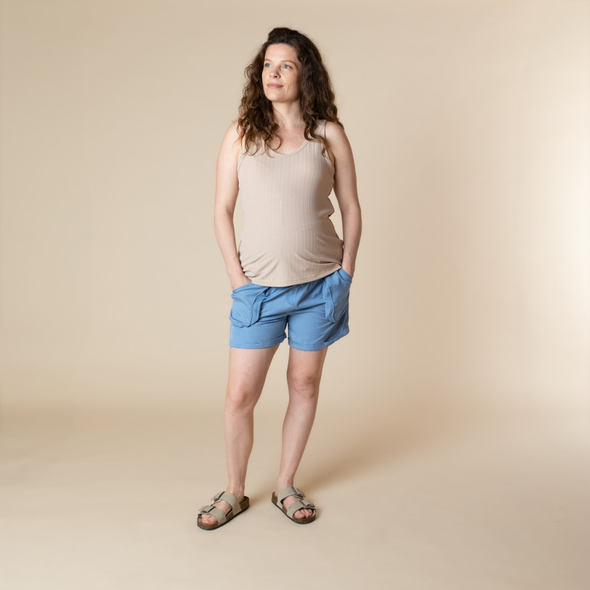 Short fluido de embarazo con banda alta  Additional Short fluido de embarazo con banda alta