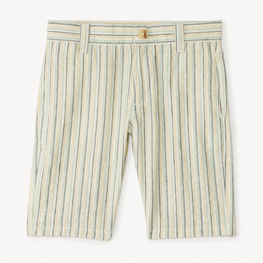 Bermudas a rayas de tela para niño 