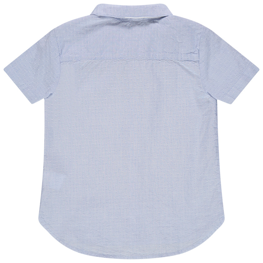 camisa mangas cortas con  jacquard y pajarita amovible 