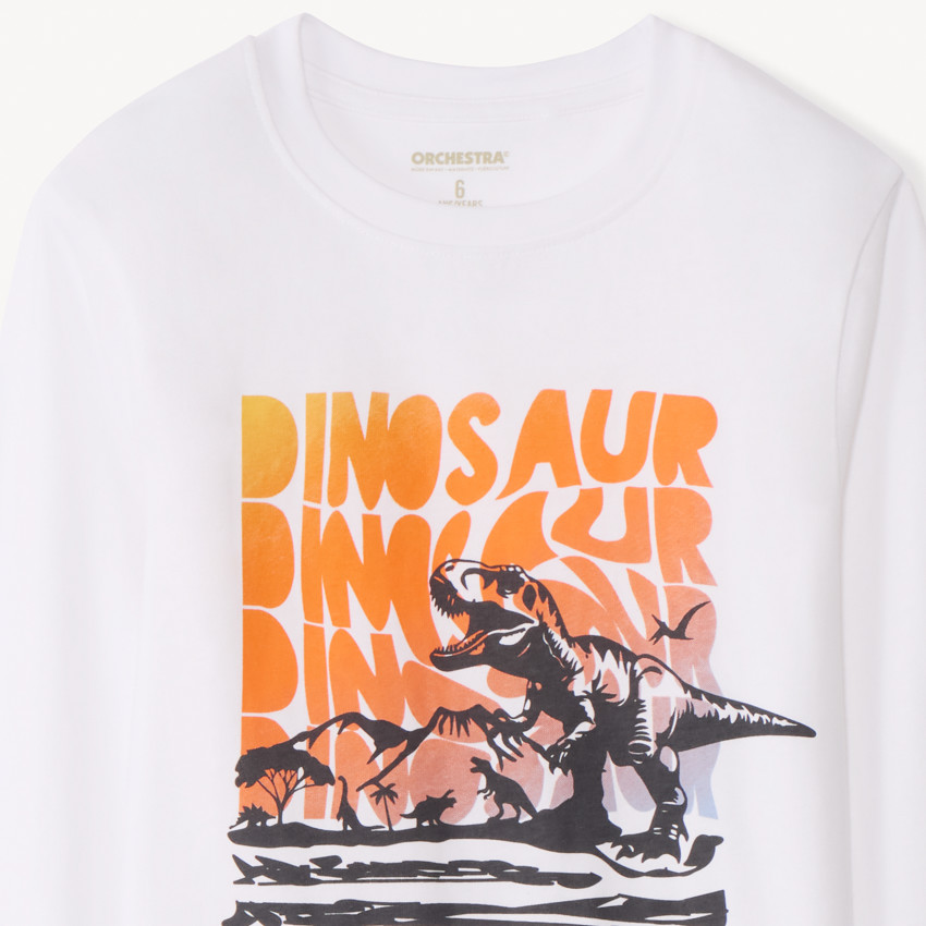 Camiseta de manga larga lisa con estampado suave para niño 