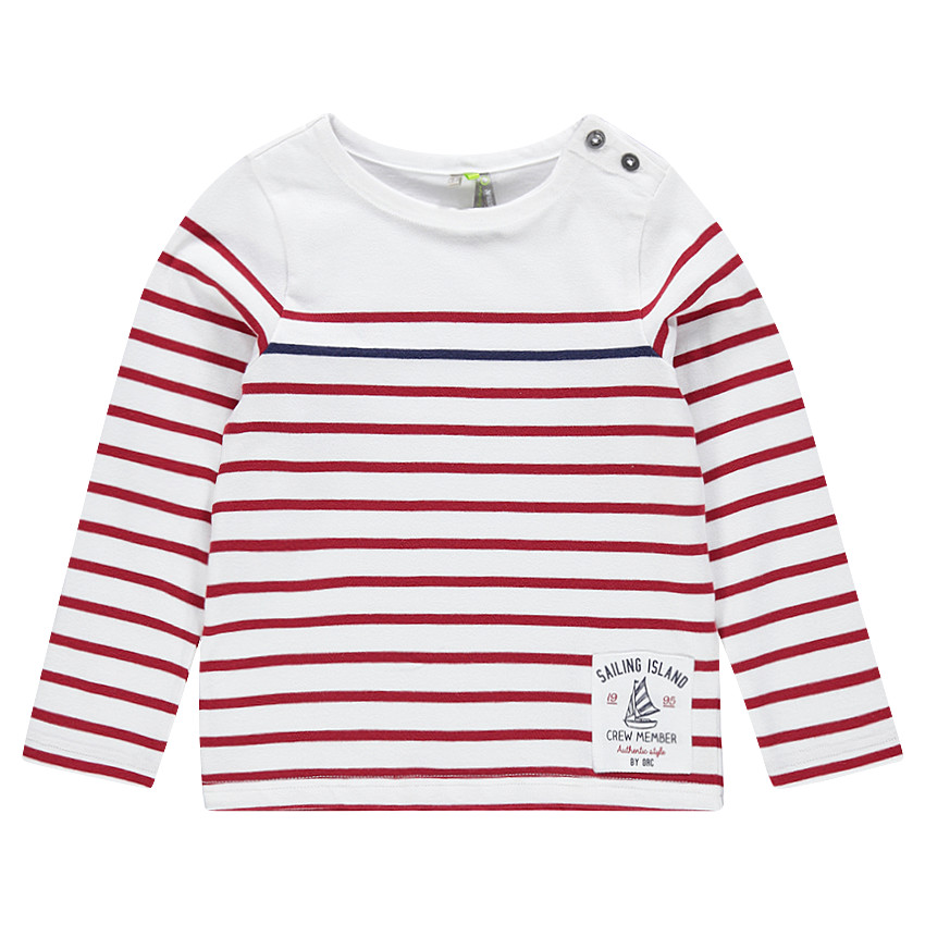 Marinera de jersey con barco estampado y etiqueta de sarga 