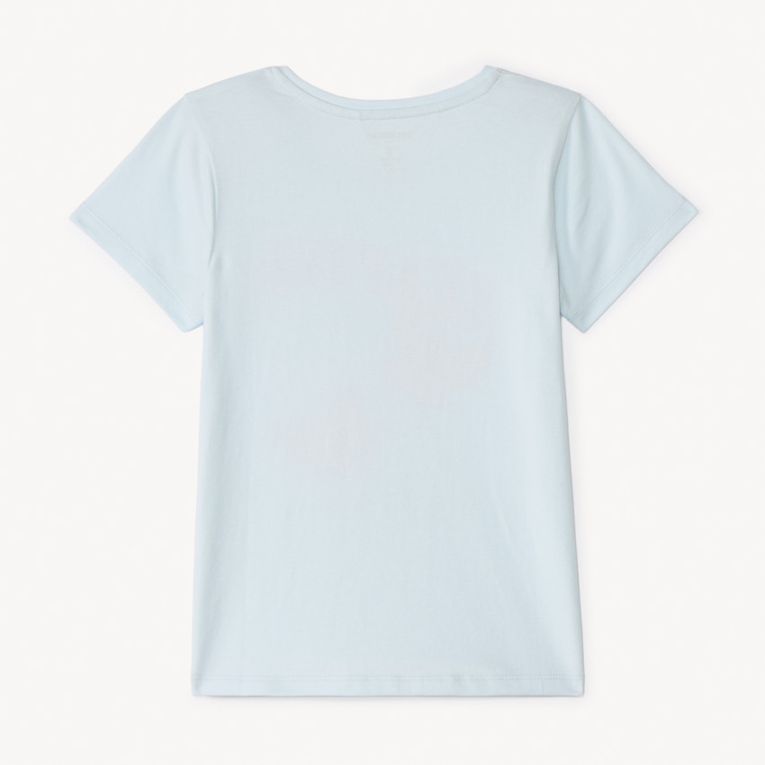 Camiseta de manga corta con parches de felpa para niña 