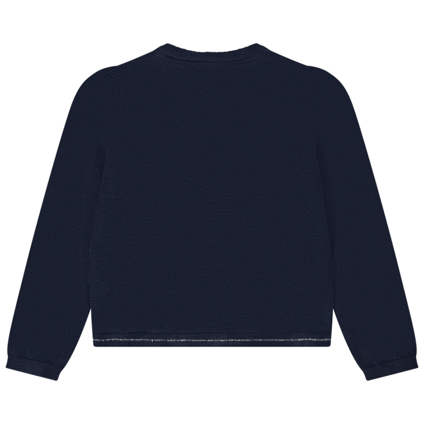 Gilet de punto liso y lurex para niña 