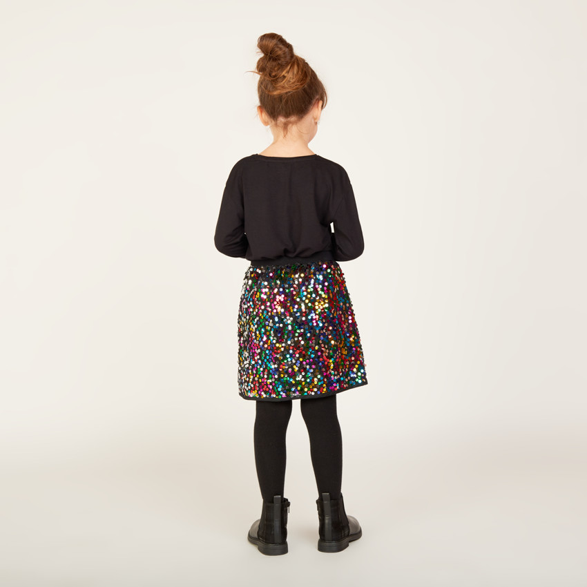Jupe de fête à sequins multicolores pour fille 