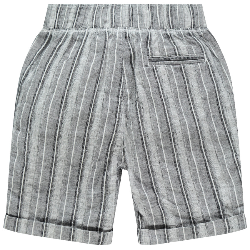 Bermudas de rayas verticales en algodón y lino  Additional Bermudas de rayas verticales en algodón y lino