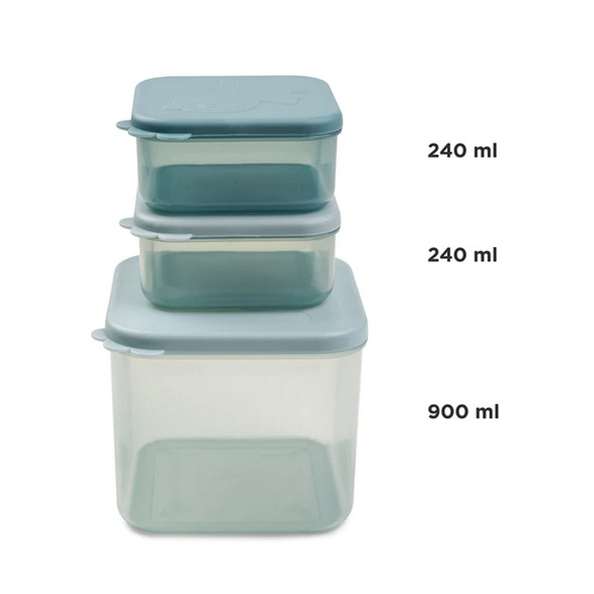 Pack de 3 recipientes de conservación M - Elphee Azul 