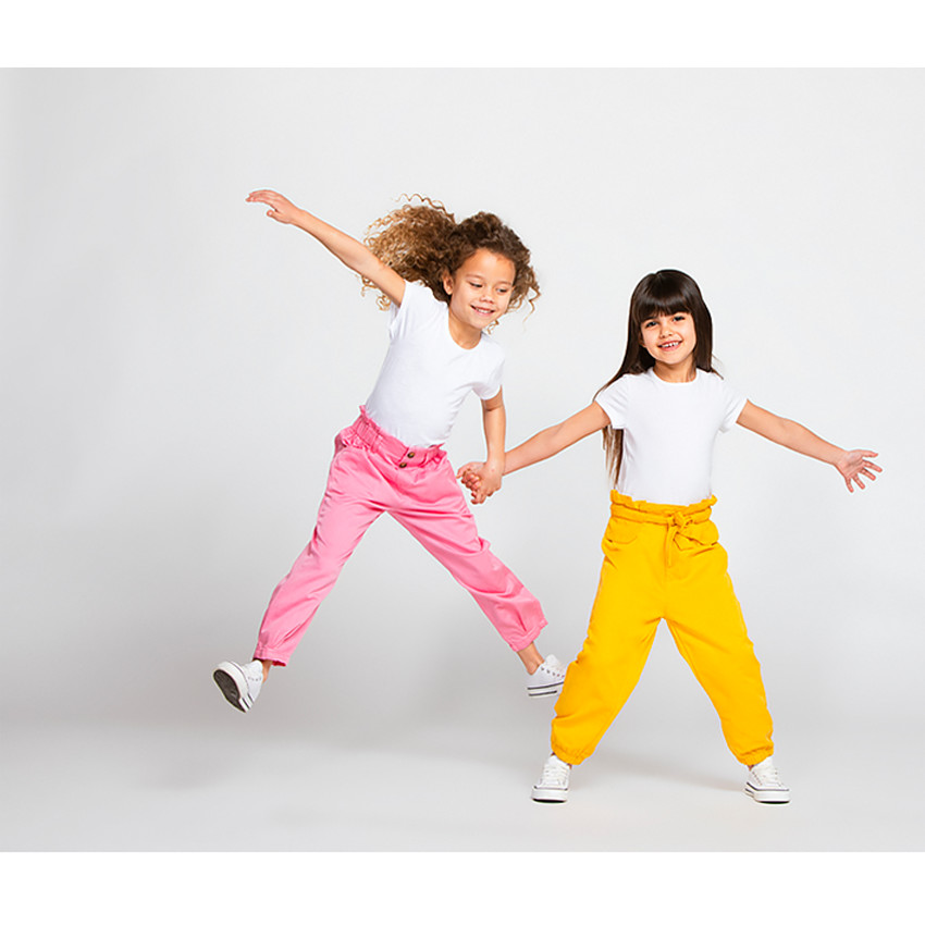 Pantalón de lyocell rosa para niña 