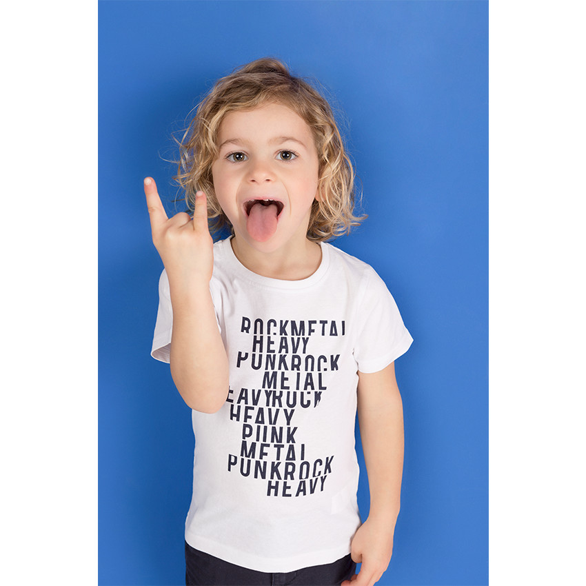 Camiseta de manga corta de punto con texto estampado 