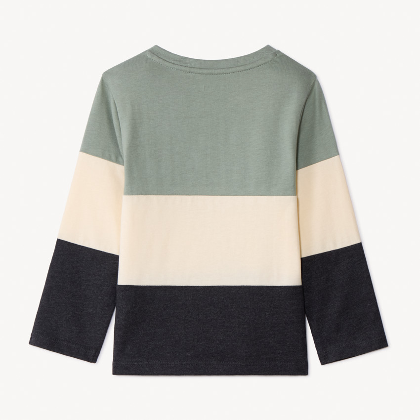 Camiseta de manga larga efecto colorblock para bebé niño 