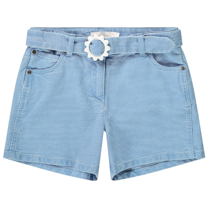 Short style jean avec boucle en forme de fleur pour fille 