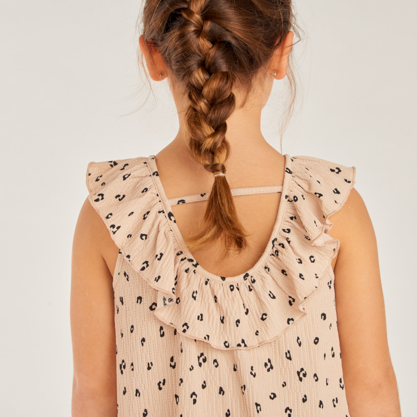 Ropa de jersey con estampado de leopardo para niña 
