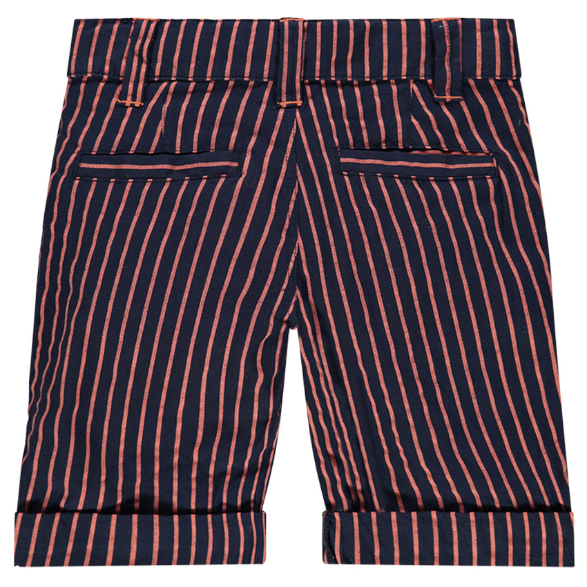 Bermudas de algodón de rayas que contrastan 