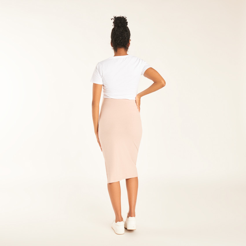 Falda larga ajustada lisa para mujer 