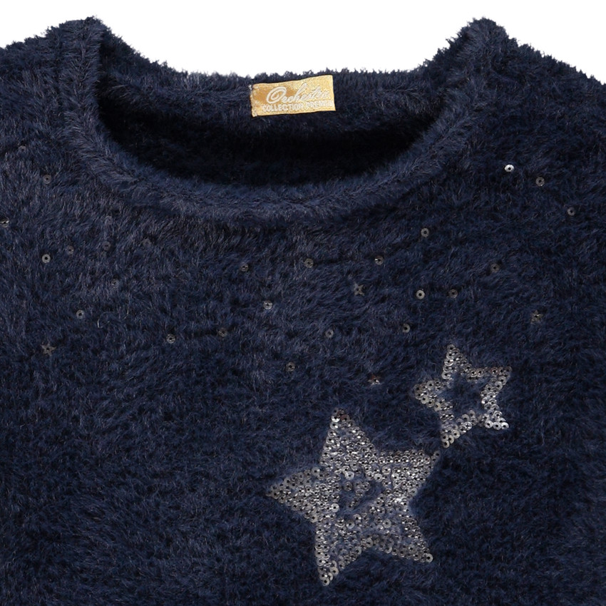 Jersey de punto suave con lentejuelas para niña 