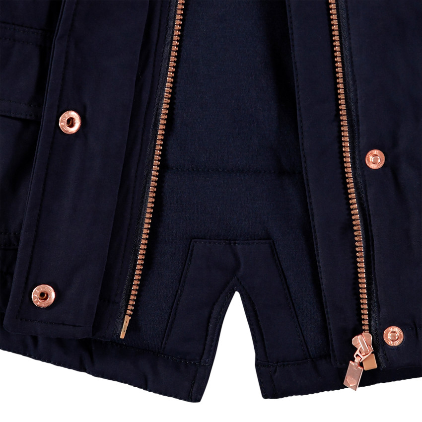 Parka 2 en 1 con forro sherpa en los bolsillos para bebé niña 