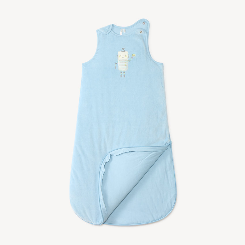 Saco de dormir sin mangas de terciopelo con bordado de robot TOG 4. 