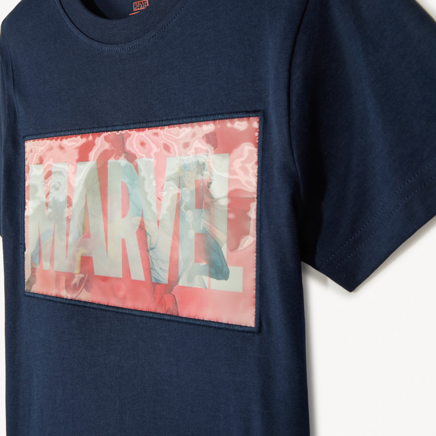 Camiseta de manga corta con impresión lenticular de Avengers Marvel para niño 