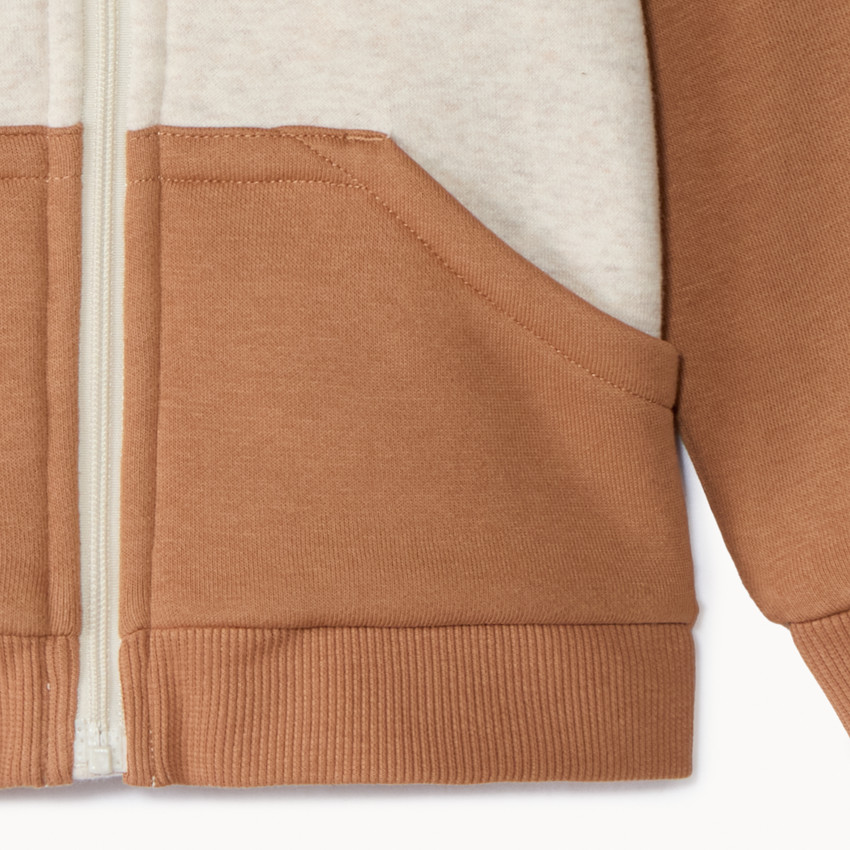 Chaleco efecto color block con parche de oso para bebé niño 