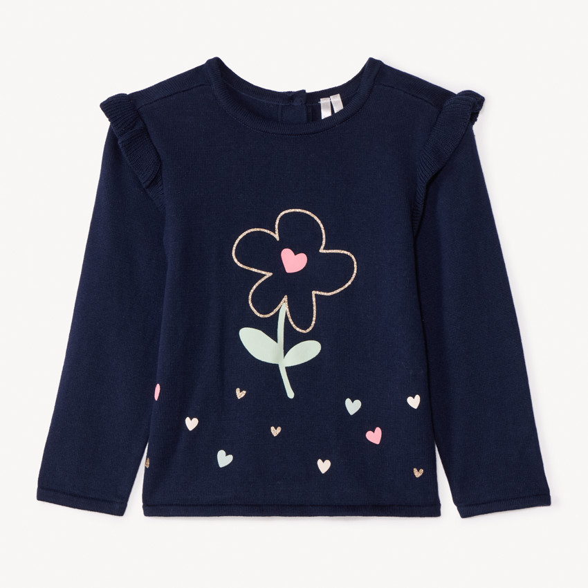 Suéter de punto con estampado floral para niña bebé 
