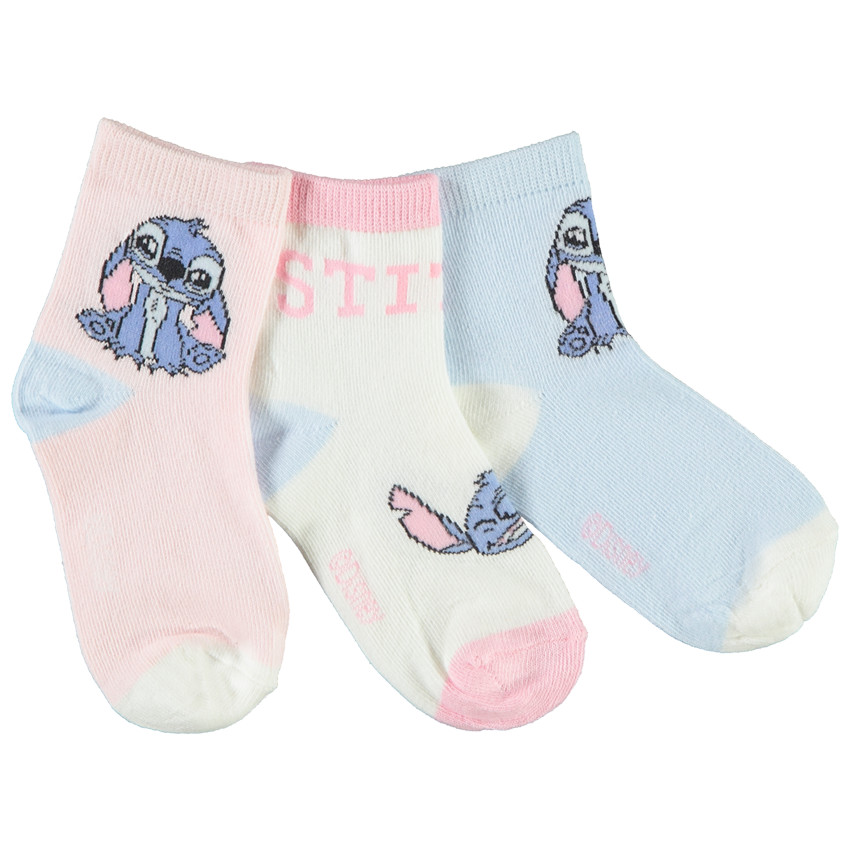 Pack de 3 pares de calcetines Stitch Disney para niña  Additional Pack de 3 pares de calcetines Stitch Disney para niña