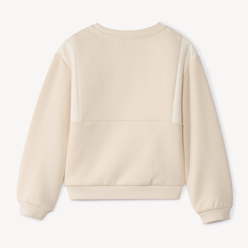 Sweat molleton uni avec broderie loop pailleté pour fille  