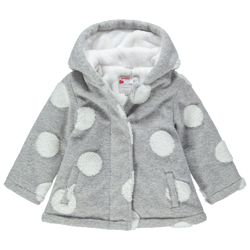 Parka con capucha y lunares de borreguillo 