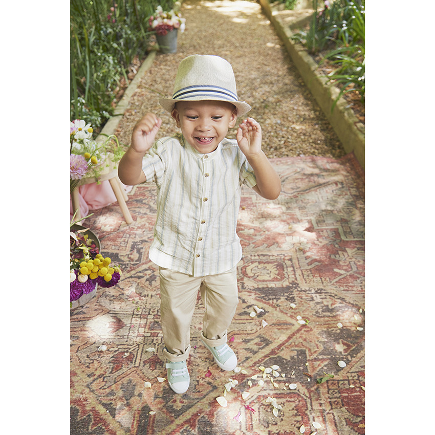 Borsalino avec galon en chambray pour bébé garçon 