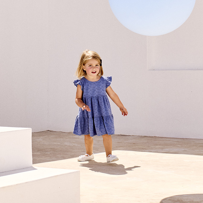 Conjunto 2 piezas liso en bordado inglés para bebé niña 