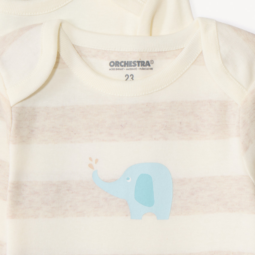 Lote de 7 body de manga larga con diseños variados para bebé niño. 