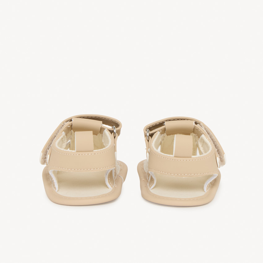 Sandalias de velcro beige para bebé niño 