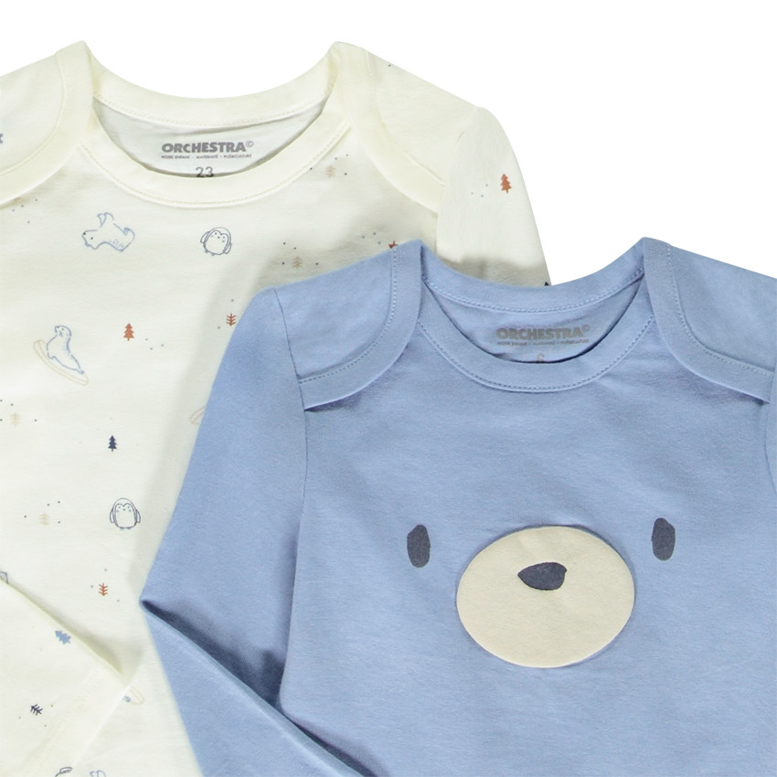 Pack de 5 bodies de bebé con diferentes estampados y cierres según la edad 