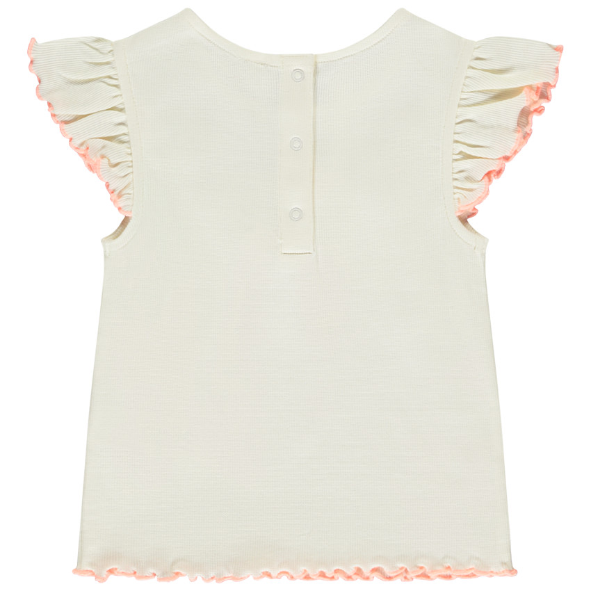 Camiseta de manga corta acanalada con flores 3D para niña  Additional Camiseta de manga corta acanalada con flores 3D para niña