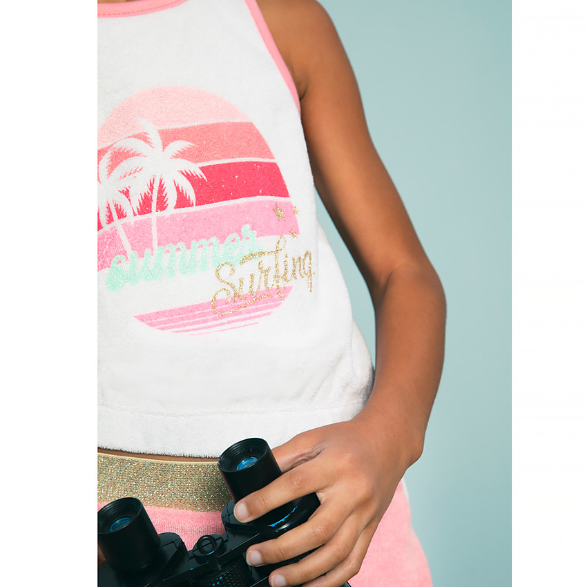 Conjunto de playa camiseta sin mangas + short para niña 