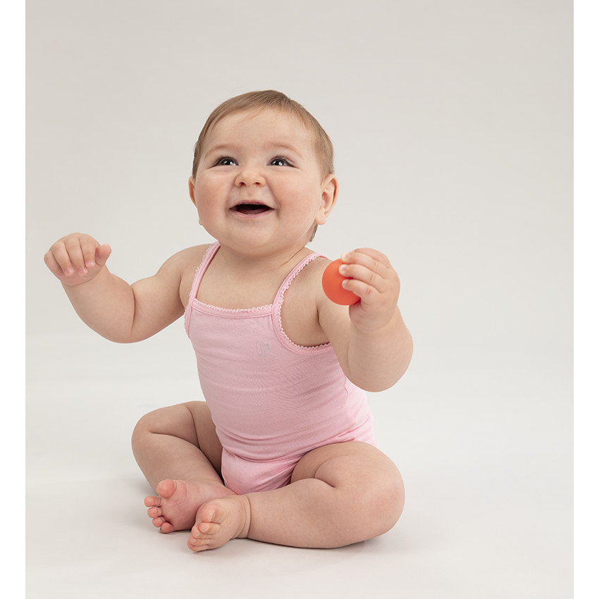 Pack de 3 bodies unis con tirantes para bebé niña 