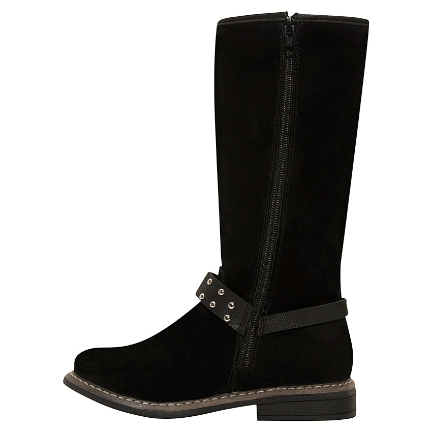 Botas altas de ante sintético con tira con tachuelas 