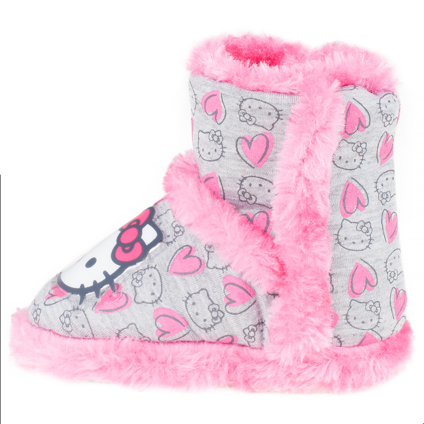 Pantuflas botines Hello Kitty con falsa piel 