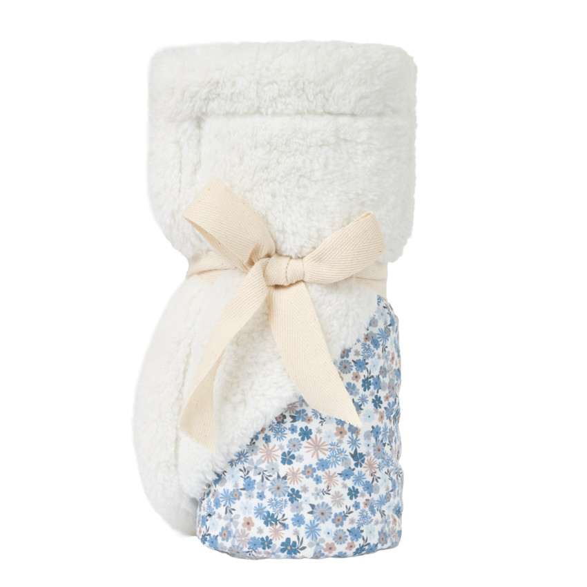 Cobertores de popelina y sherpa 80 x 80 cm - Flores Pequeñas 
